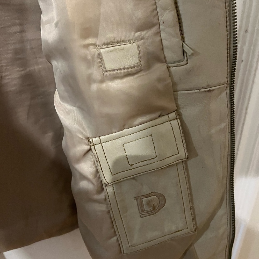 Cream leather jacket - Picture 3 of 3